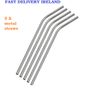 Reusable Metal Straws Stainless Steel Bent 8.5cm 5 in Pack Image 5