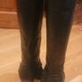 Black Leather High Heeled Knee High Boots by Modern Vintage Size EU 40 US 10 UK 7 Image 9