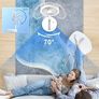 Portable Foldable Standing Fan - 8.6" 8000mAh Rechargeable Oscillating | 4-speed 22dB Silent Fan with Remote. USB Telescopic 3.5" Collapsible Design for Bedroom, Travel, Cruise & Camping. Image 5