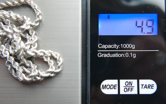Vintage 14K White Gold Twisted Rope Chain Necklace length 22" - 4,9g