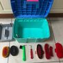 Equestrian tack box with 9 horse brushes Image 4