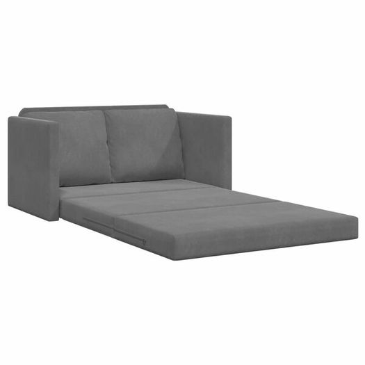 Folding Sofa Bed Dark Grey 122 x 70 x 60 cm Velvet