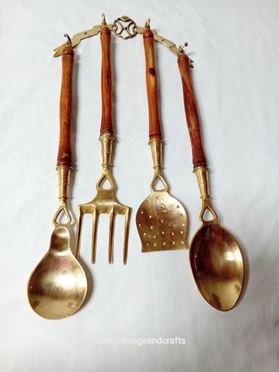 Brass Kitchen Utensil Rack