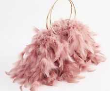 Feather clutch bag