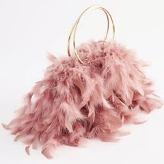 Feather clutch bag
