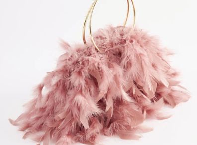 Feather clutch bag