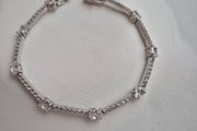 Bracelet sterling silver 925 clear stone size 19cm very good condition