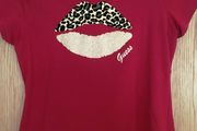 GUESS Lips T-shirt with Animal Print L