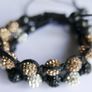 White and Black or Brown Crystal Pave Disco Ball Dia-Cut Adjustable Bracelets (15 each) Image 3