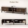 Wooden TV Stand Cabinet - 180cm Long TV Unit With Storage And Adjustable Shelves, Television Console Table for TVs up to 80 inch, Media Entertainment Center For Living Room Bedroom, Walnut Image 2