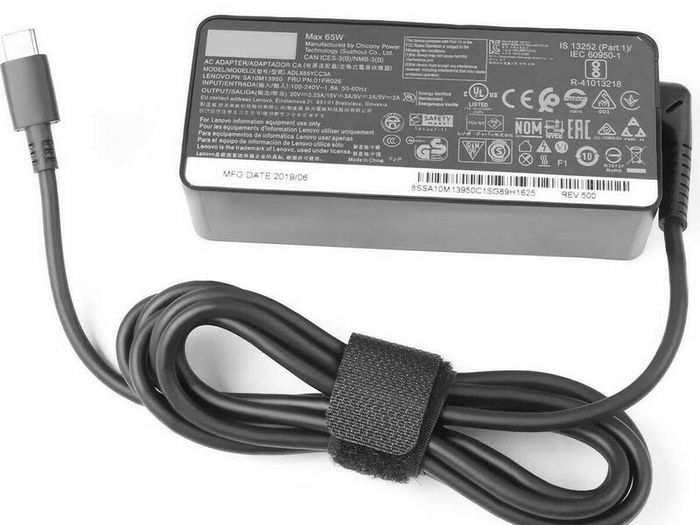 Genuine Lenovo AC Adapter Charger USB Type C ADLX65YCC3D 20V 3.25A 65W (Used)