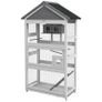 Wooden Bird Cage, with Stand, for Finches, Parakeets, Small birds - Grey Image 5