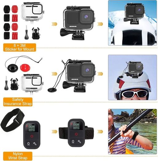 NEW SALE | 52 IN 1 Accessories Kit compatible with GoPro HERO 11/10/9 Black, Waterproof Housing+Filters +Silicone Case Kit+Head Chest Strap+Suction Cup