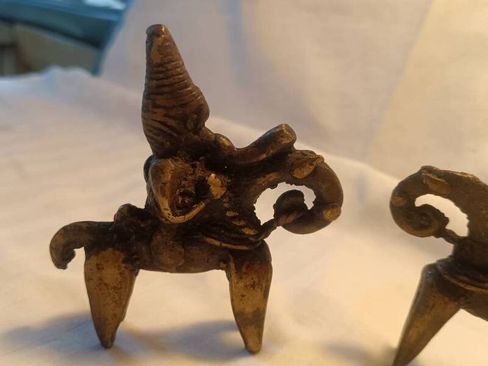 2 X Sokoto 19th Century Bronze Talisman Figures