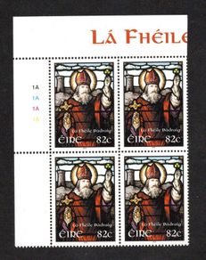 2010 Ireland St Patrick's Day (St. Patrick's Cathedral, Co. Armagh) Commemorative Stamp Plate Block 1A1A1A1A Mint Never Hinged (MNH)