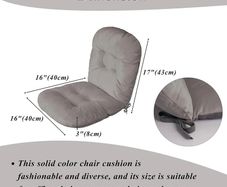 Office Chair Cushion with Back Elastic Belt One-Piece Soft Seat Cushion for Office Plush Anti-Slip Chair Pads with Ties for Dorm Desk Seat 40X40X8 cm (Light Grey)