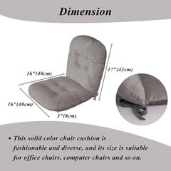 Office Chair Cushion with Back Elastic Belt One-Piece Soft Seat Cushion for Office Plush Anti-Slip Chair Pads with Ties for Dorm Desk Seat 40X40X8 cm (Light Grey)