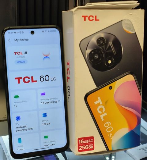 TCL 60 5G, 256GB/ 16GB RAM, Display NXTVISION 6.8" 120Hz HD+, Dual Sim Unlocked Smartphone