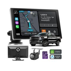 Jzones Carplay Screen for Car, 9" Portable Wireless Carplay&Android Auto, 4K Dash Cam,1080P Backup Camera, Car Stereo