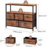 TV Stand Cabinet,TV Table with 5 Fabric Drawers and 2 Open Shelves,TV Unit TV Console Table for Living Room, Bedroom,100 x 80 x 30 cm (Brown) Image 2