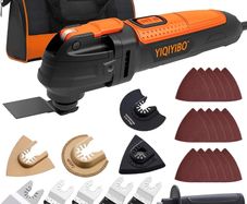 300W Multifunction Tool with 6 Variable Speed, 3 Oscillation Angle, Quick-fit Blade Design, with 24pcs Accessories for Cutting, Sanding, Scraping, Polishing