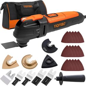300W Multifunction Tool with 6 Variable Speed, 3 Oscillation Angle, Quick-fit Blade Design, with 24pcs Accessories for Cutting, Sanding, Scraping, Polishing