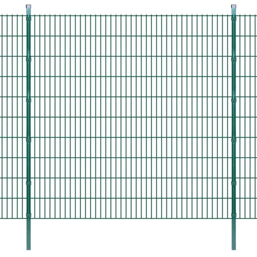 2D Garden Fence Panel & Posts 2008x2030 mm 2 m Green