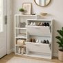 White Shoe Storage Cabinet with Shelves Image 2