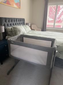 Joie Roomie Glide Co-Sleeper Cot, Grey, Bedside Crib