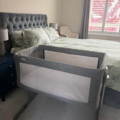 Joie Roomie Glide Co-Sleeper Cot, Grey, Bedside Crib