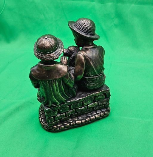 Genesis Fine Arts W1 Puppy Love Boy & Girl Bronze Figurine Ornament