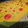 Vintage Italian Silk Embroidered Rose Shawl /Tablecloth 220 times 220 cm Image 7