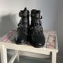 ankle boots Stradivarius black leather biker style boot size 40 Image 2