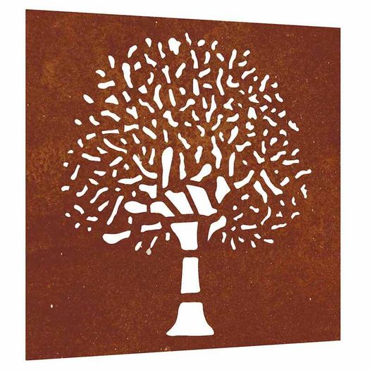 Corten Steel Tree Wall Art Garden Decoration 55 x 55 cm