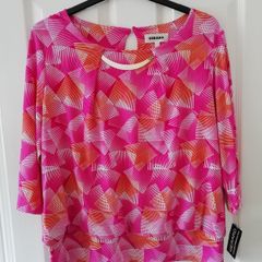 Gerard 3/4 sleeve bar dressy top pink size 18 NEW with tags