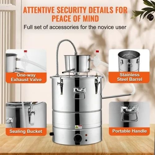 Essential Oil Still Water Distiller 49.2L with Thumper Keg & Water Pump