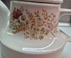 Vintage Carrigdhoun Pottery Co-op Cork Ireland floral teapot 1980s Carrigaline Irish