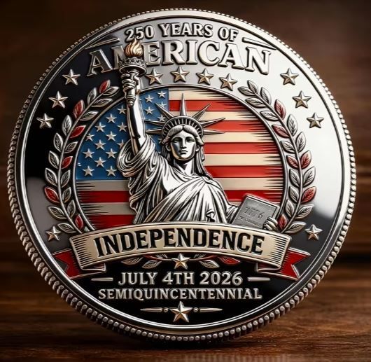 Coin for the 250th Anniversary of the United States Independence (1776-2026), new.