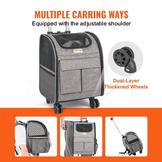 Dog Trolley Foldable Dog Backpack Portable on wheels