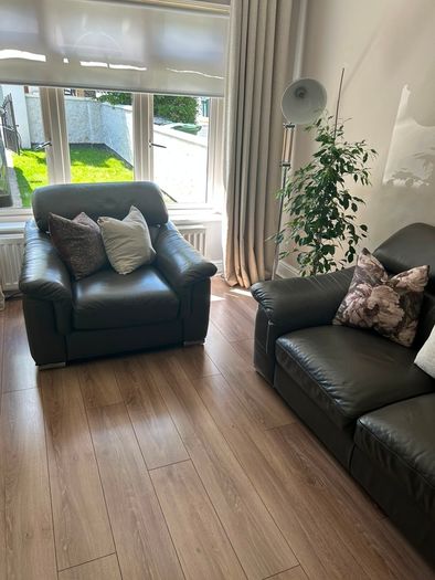 leather sofa & armchair