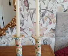 Studio Hand Crafted Ceramic Candle Sticks x 2