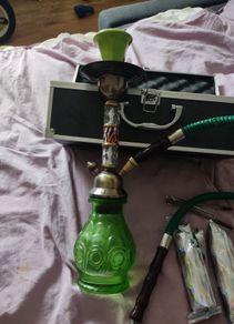 Traditional Shisha / Hookah Set with Glass Base & Accessories in convenient box