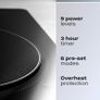 2200W Portable Single Induction Hob  Convenient Electric Cooktop for Use With Induction Suitable Pans, 6 Presets, LED Controls & Timer Image 2