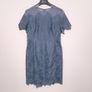 Reiss Slate Blue Textured Scalloped Bodycon Pencil Dress 14UK/42EU Image 7