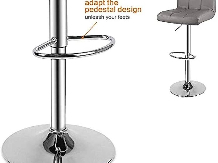 Barstool, Bar Stools Set of 2 PU Leather Swivel Height Adjustable Bar Chairs With Backrest For Breakfast Bar, Counter, Kitchen and Home Barstools (FREE SHIPPING)