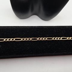 Vintage 9ct  tbar figaro bracelet