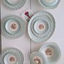 Elegant Vintage Johnson Bros Dinner Set  Pastel Green Floral  Serving Pieces Included Image 7