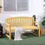2 Seater Wooden Garden Bench with Armrest, Outdoor Furniture Chair for Park or Balcony, Orange Image 9