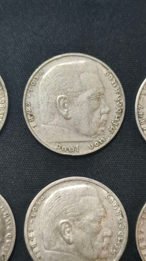 Complete Set - Germany 2 Reichsmark 1937 - All Mint Marks A,D,E,F,G,J