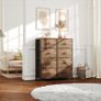 8 Drawers Chest of Drawers, Fabric Storage Dresser Vertical with Spacious Wooden Tabletop Image 4